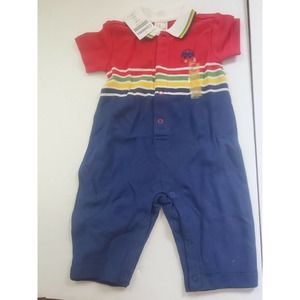 Vtg Vintage Nwt New Gymboree Boy 2001 Cars One Piece Outfit 0-3 Month
